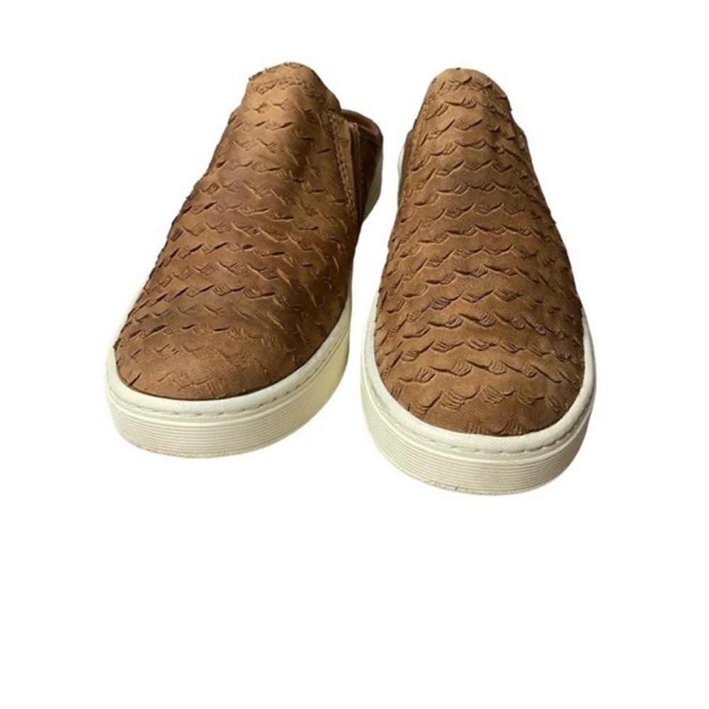 Sofft Brown Textured Leather Slip On Mule Sneakers Backless Platform Mules Sz9.5 - Picture 7 of 10